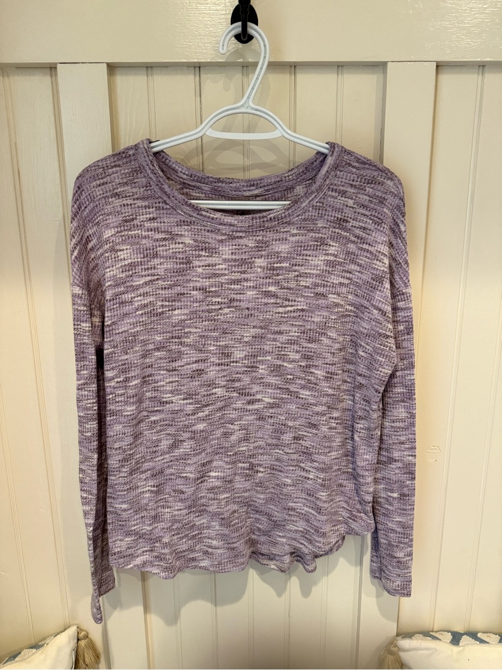 Lou & Grey Lavender Marled Long-Sleeve Knit Top